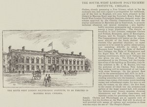 Das South West London Polytechnic Institute, zu errichten in der Manresa Road, Chelsea von Frank Watkins